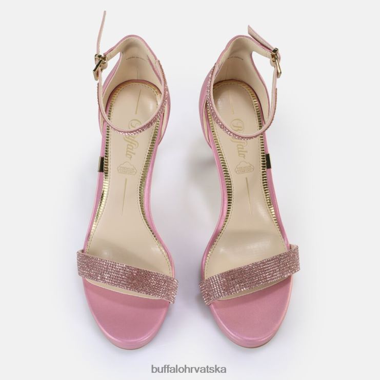 roza metalik Buffalo monroe 2 veganske sandale na petu |sandale TDD6T231